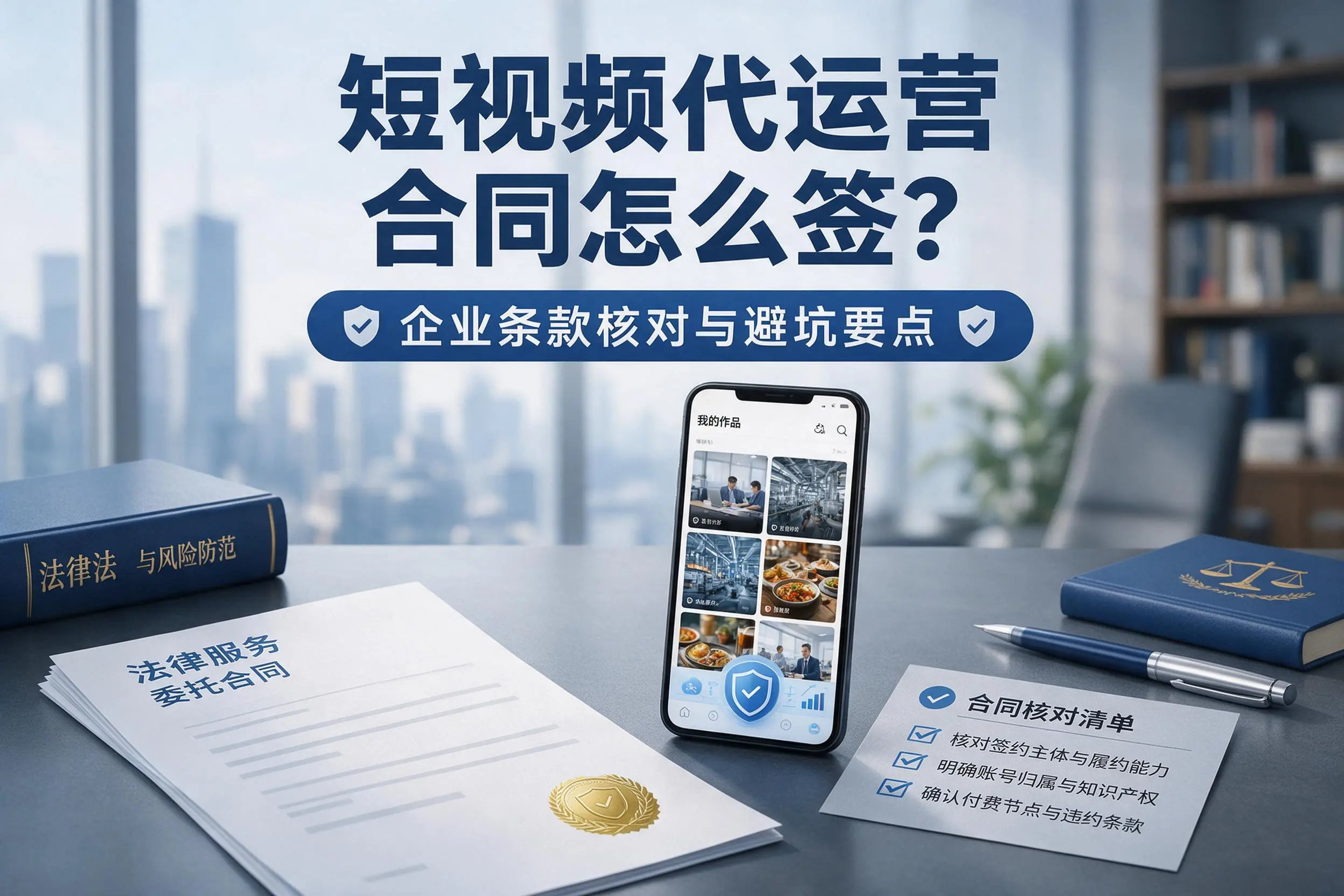 短视频代运营合同怎么签？德宏企业条款核对与避坑要点