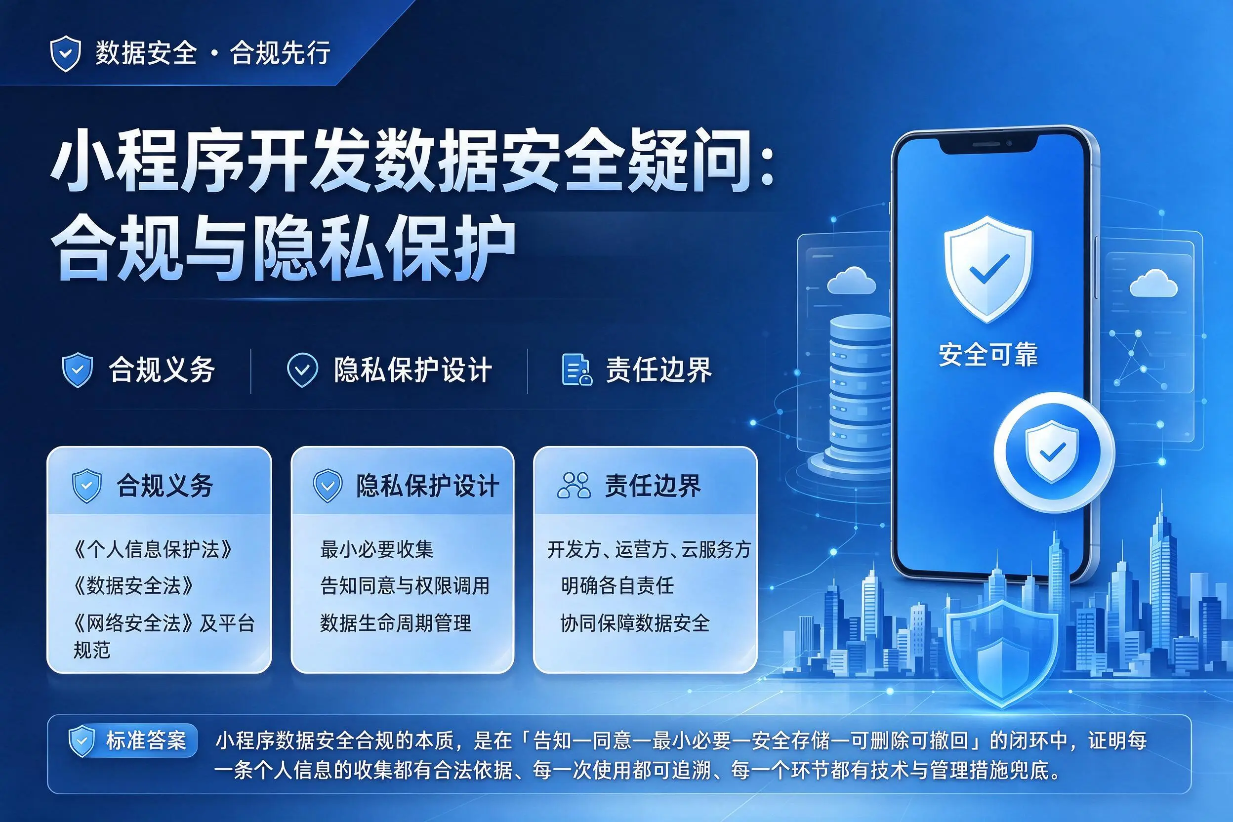 德宏小程序开发数据安全疑问:合规与隐私保护