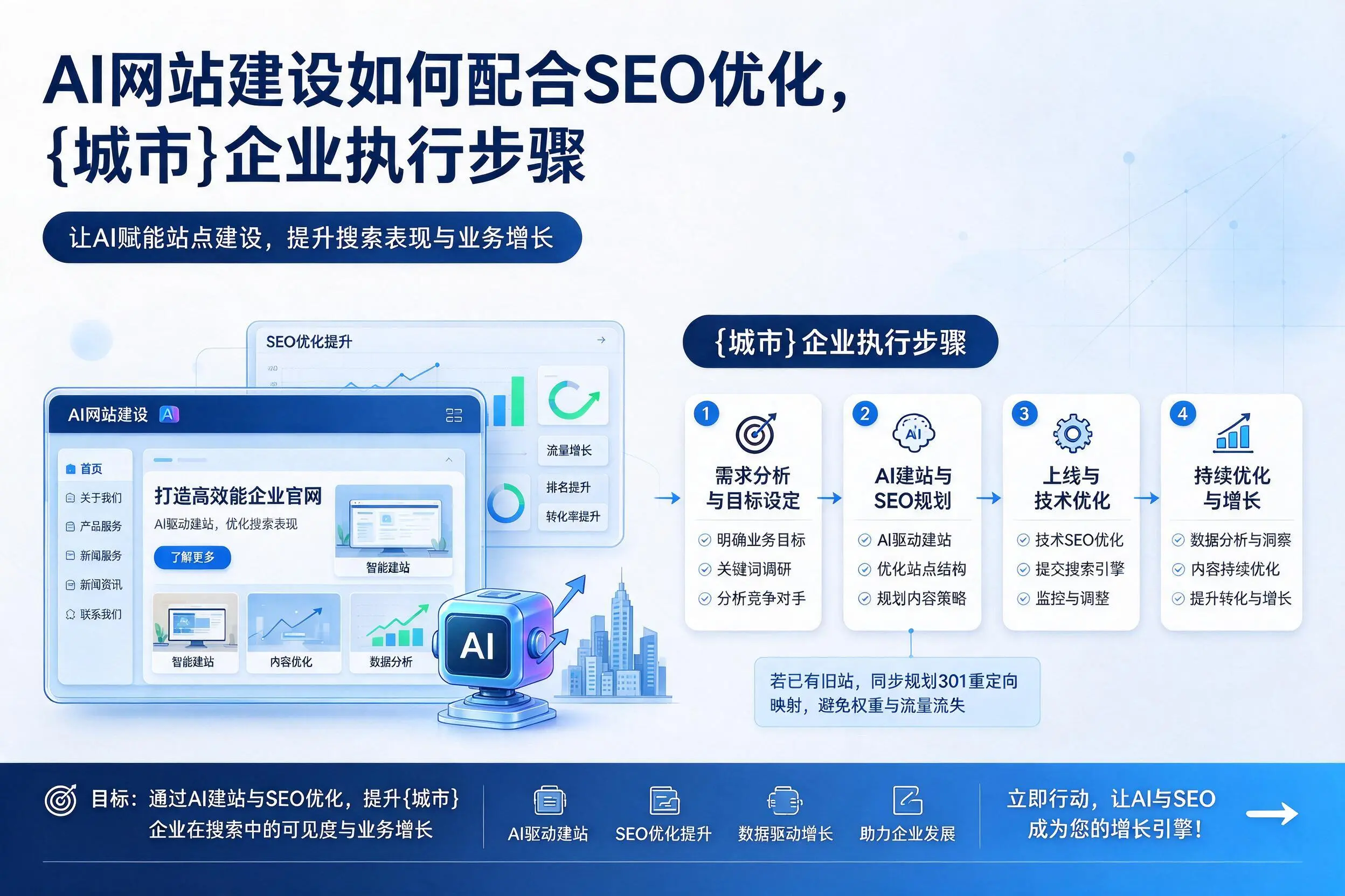 AI网站建设如何配合SEO优化，德宏企业执行步骤