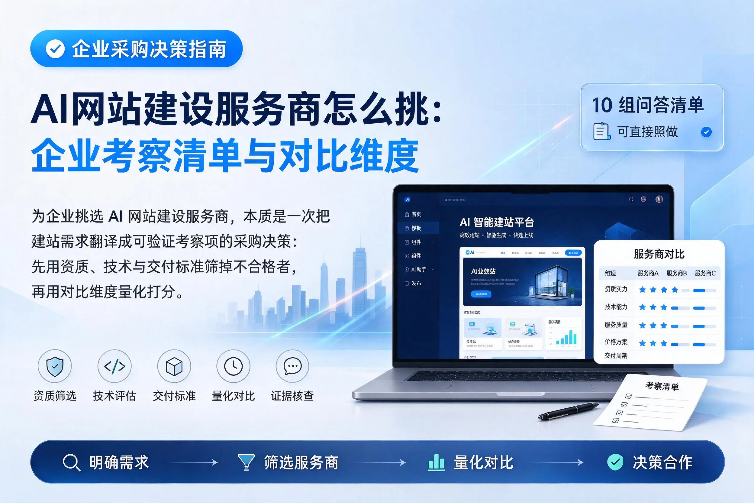 AI网站建设服务商怎么挑:德宏企业考察清单与对比维度