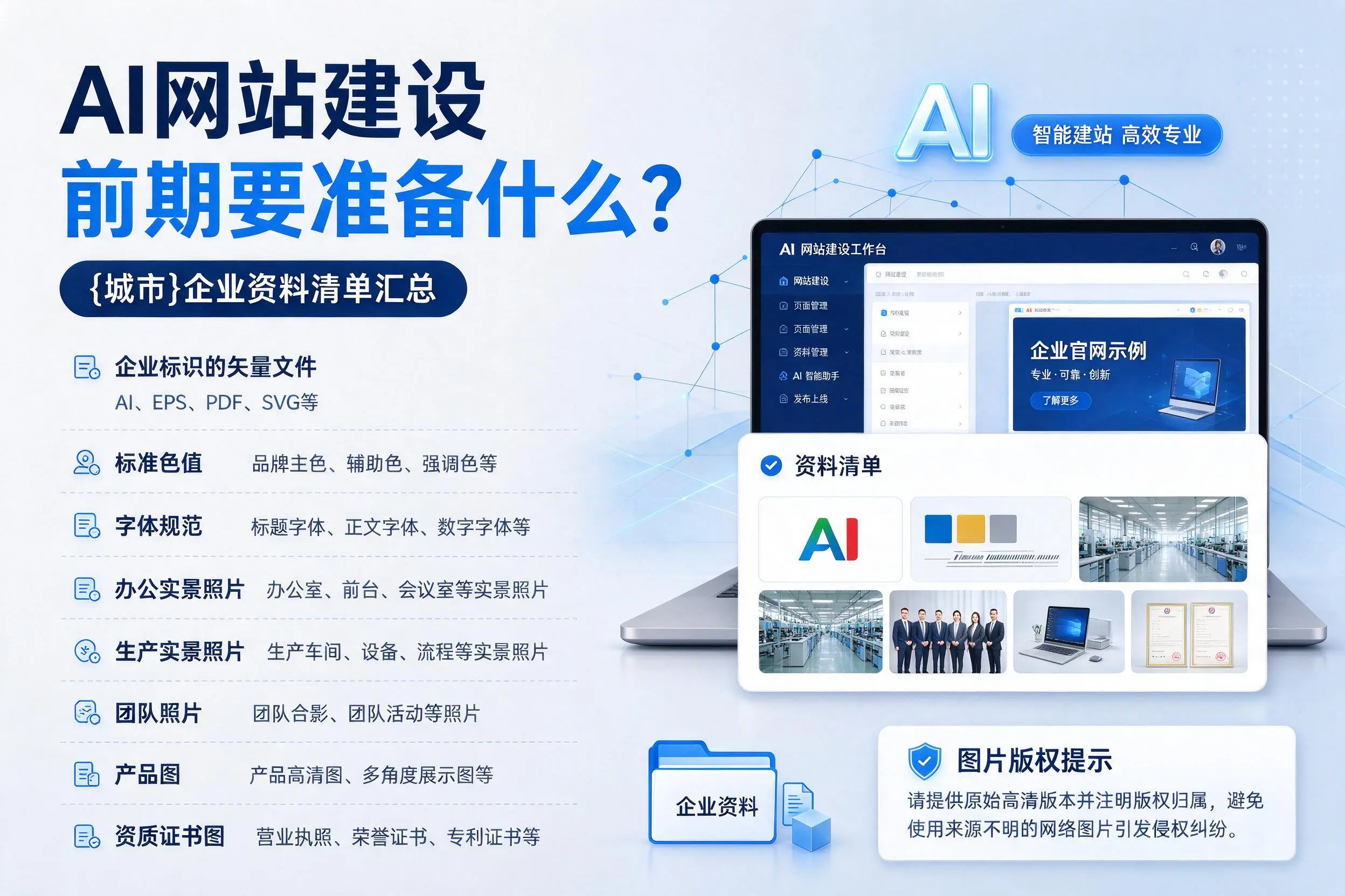 AI网站建设前期要准备什么？德宏企业资料清单汇总