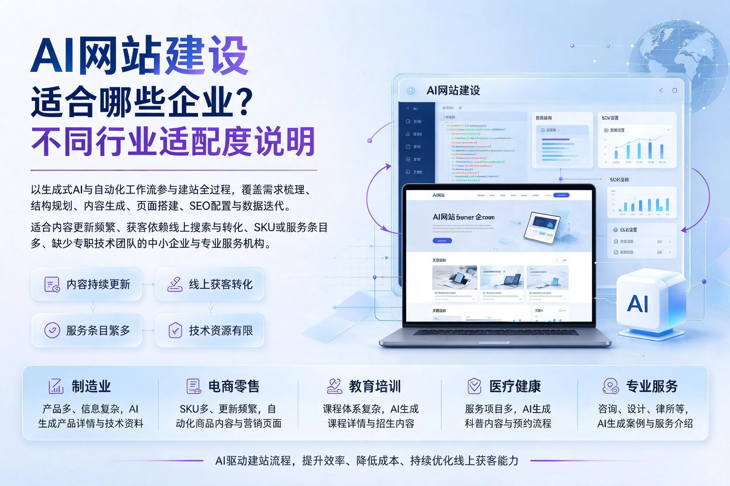 AI网站建设适合哪些企业？德宏不同行业适配度说明